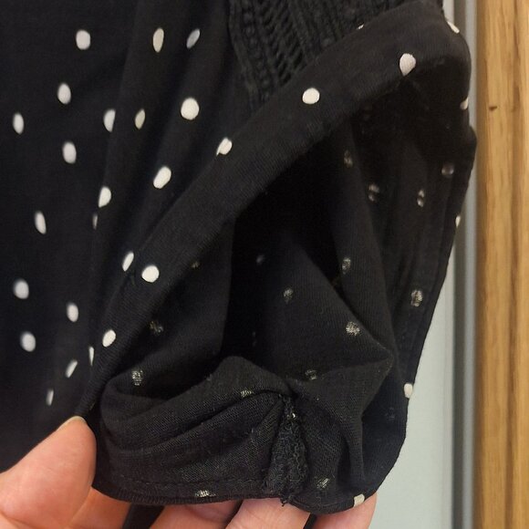 Cleo Black White Polka Dot Short Sleeve Top - Picture 6 of 7